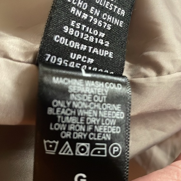 EUC~Woman’s Large Lucky Brand Tan 2 Pocket/Zippered/Snap Front Puffer Coat - Picture 10 of 10